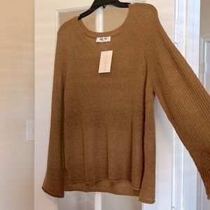 Light Knit golden V neck sweater double zero brand sold at FleaStyle size S